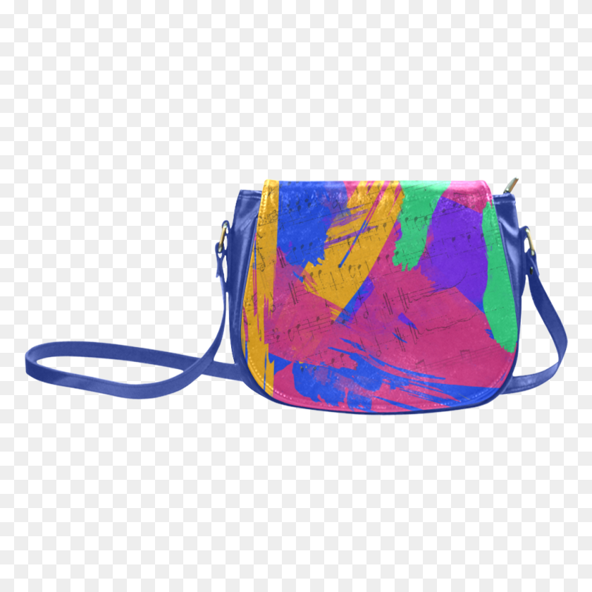 1000x1000 Groovy Paint Brush Strokes With Music Notes Classic Saddle Bag - Trazo De Pincel Dorado Png