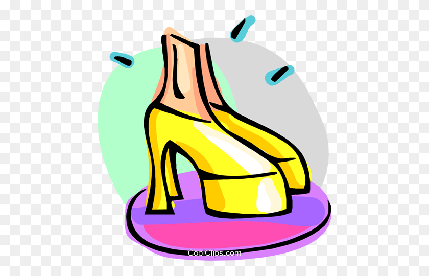 458x480 Groovy Shoes Royalty Free Vector Clip Art Illustration - Groovy Clipart