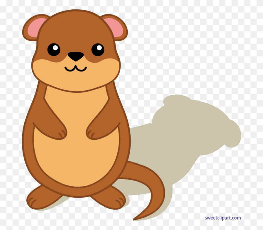700x674 Groundhog With Shadow Clip Art - Otter Clipart