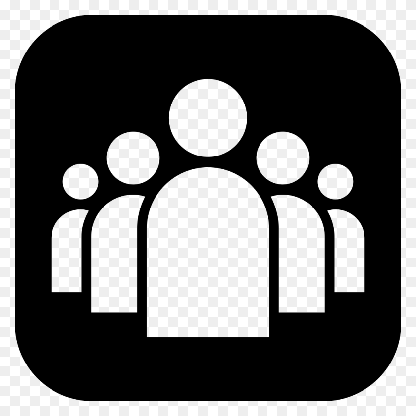 980x980 Group Of People In White A Black Rounded Square Png Icon Free - Black People PNG