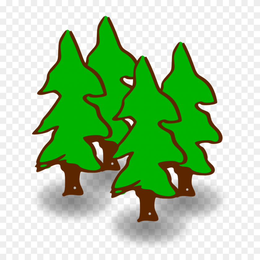800x800 Group Of Three Trees Clipart - Fine Motor Clipart