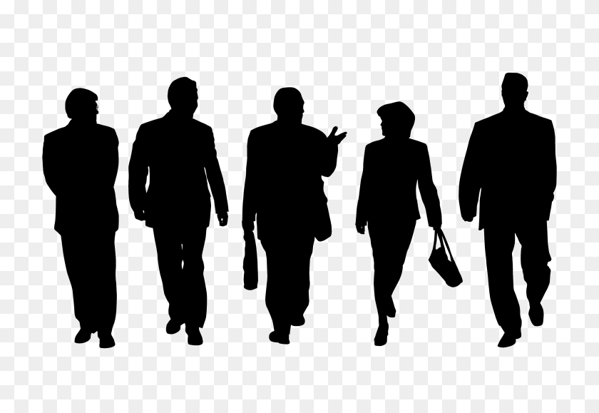 3000x1999 Group Silhouette Png - People Walking Silhouette PNG