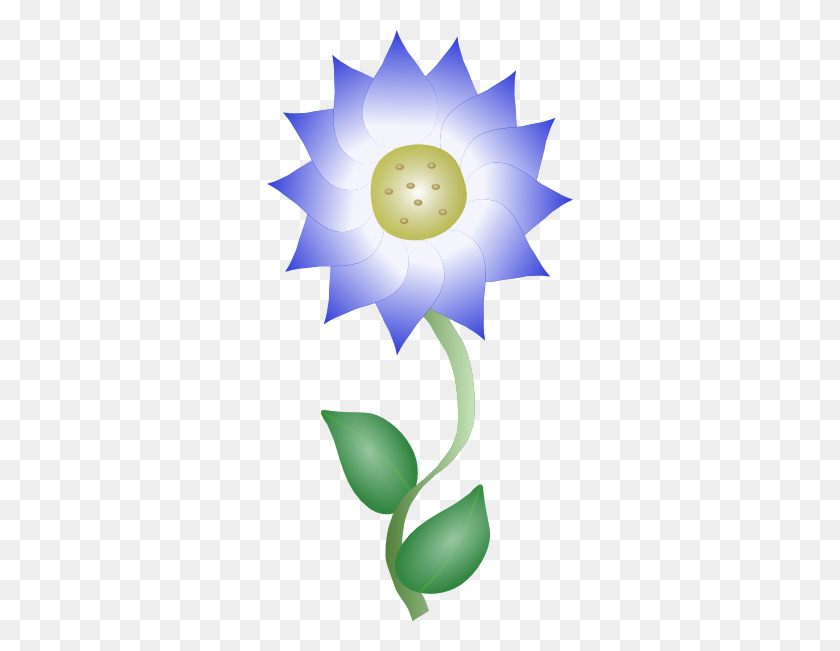 306x591 Growing Blue Flower Clip Arts Download - Growing Flower Clipart