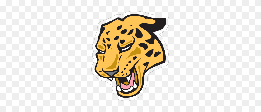 300x300 Growling Panther Head Mascot Sticker - Panther Head Clipart
