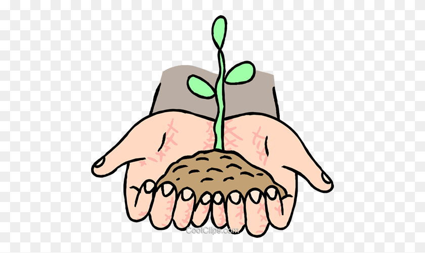 480x441 Growth, Seedling Germinating From Soil Royalty Free Vector Clip - Seedling Clipart