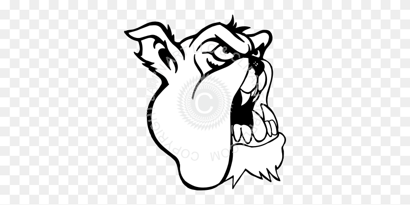 332x361 Grumpy Bulldog Head - Bulldog Head Clipart