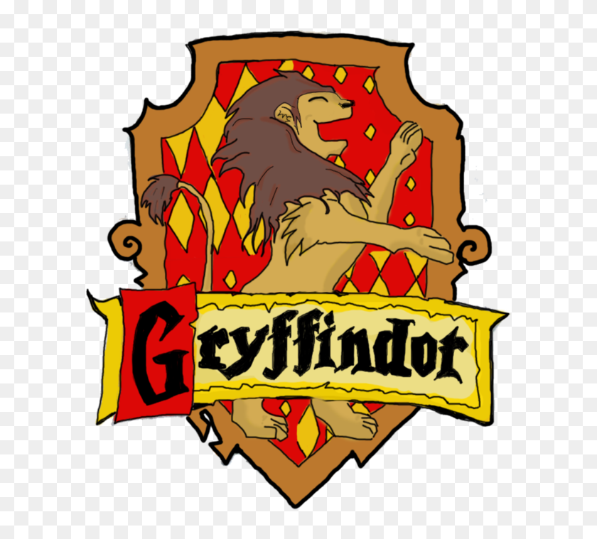 600x699 Gryffindor Logo Printable, Drawn Log Hogwarts - Hogwarts Crest PNG
