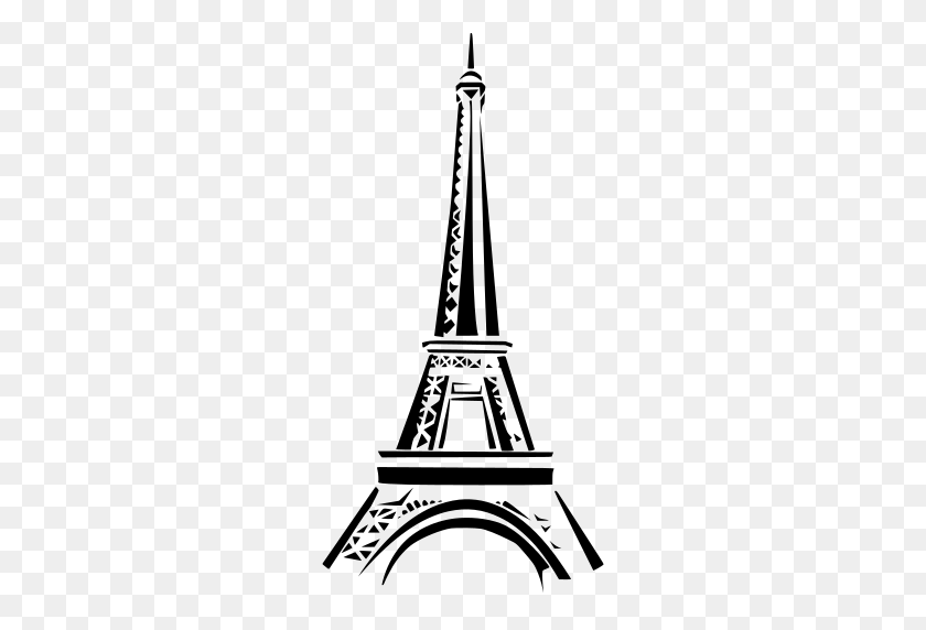 256x512 Gt Эйфелева Башня Франция Знаменитая - Эйфелева Башня Черно-Белый Клипарт