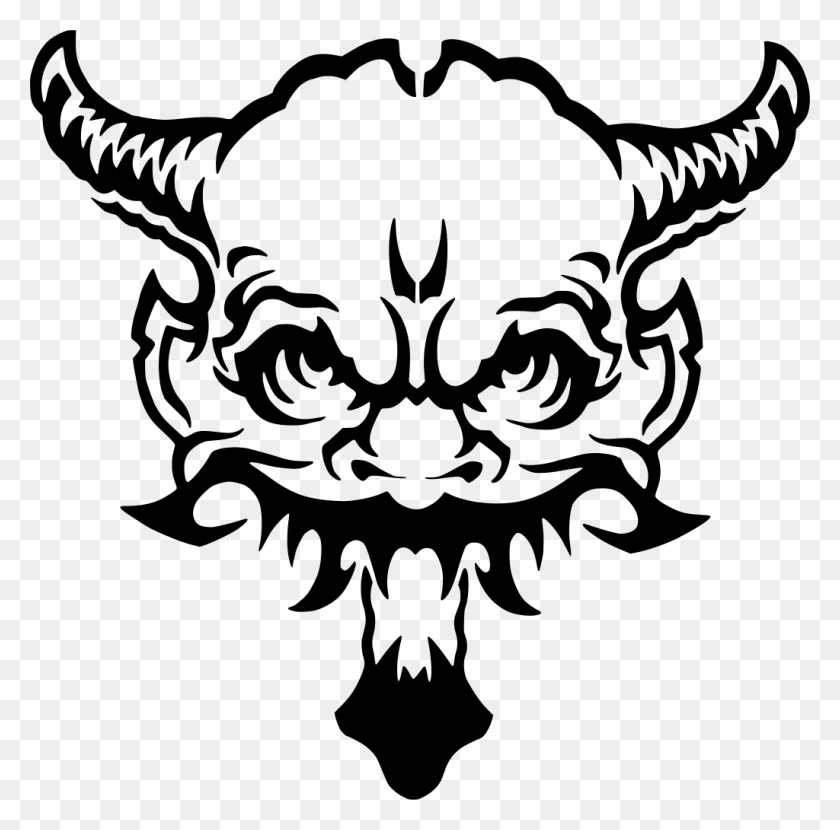 1024x1012 Gt Face Monster Devil Demon - Demon Horns PNG
