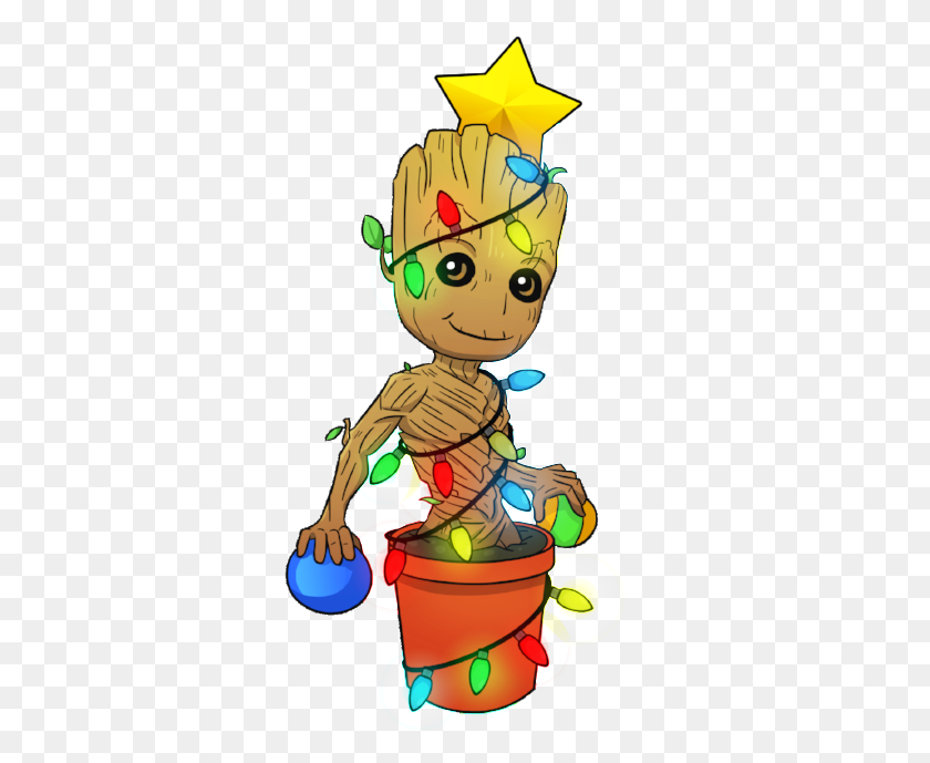 450x629 Guardians Of The Galaxy Baby Groot Christmas Tree Cute Funny Adult - Baby Groot PNG