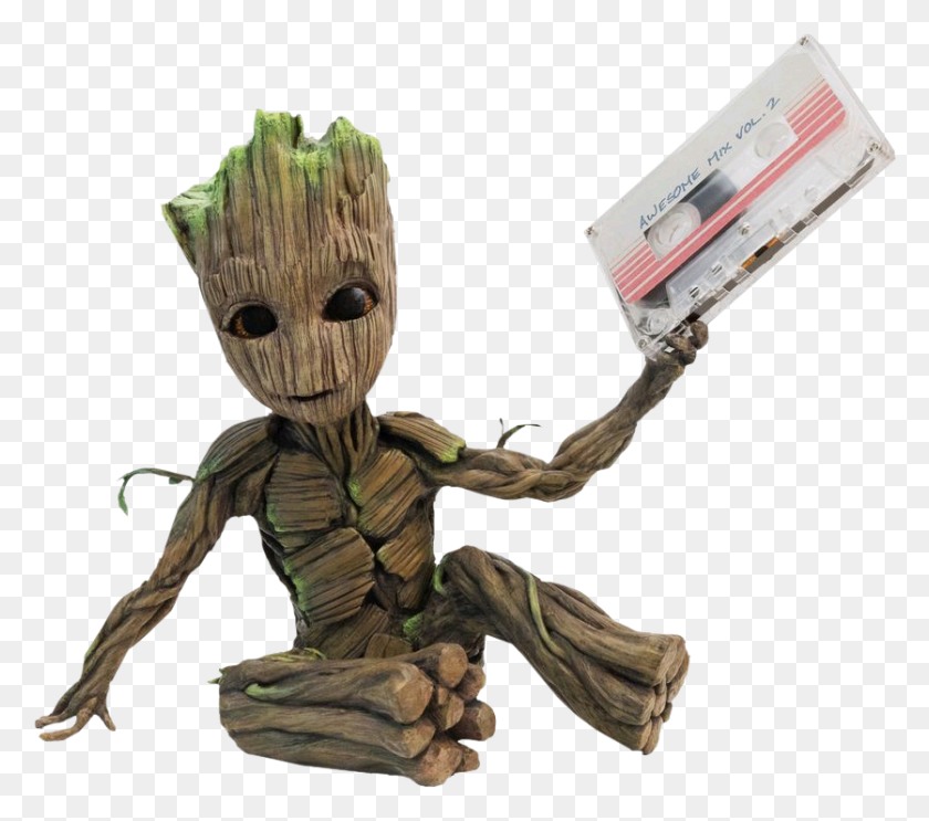 836x733 Guardians Of The Galaxy Vol Groot With Cassette Tape - Guardians Of The Galaxy 2 PNG