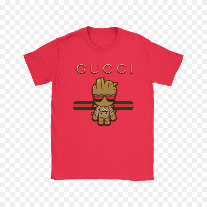 1024x1024 Gucci Guardians Of The Galaxy Baby Groot Shirts Teeperfect - Baby Groot PNG