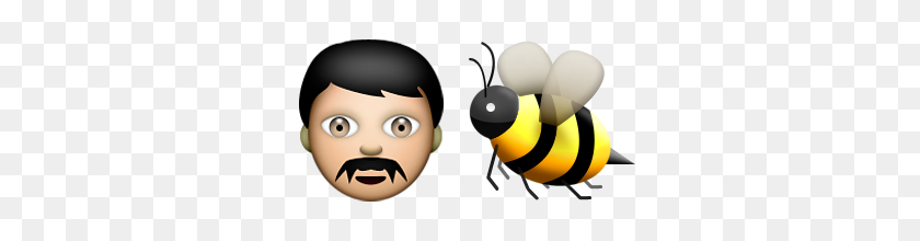 320x160 Guess Up Emoji Male Bee - Bee Emoji PNG