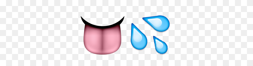 320x160 Guess Up Emoji Thirsty - Wet Emoji PNG
