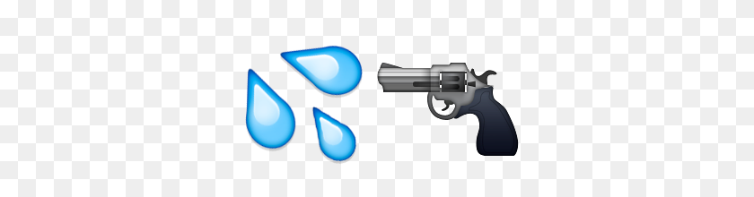 320x160 Guess Up Emoji Water Gun - Gun Emoji PNG