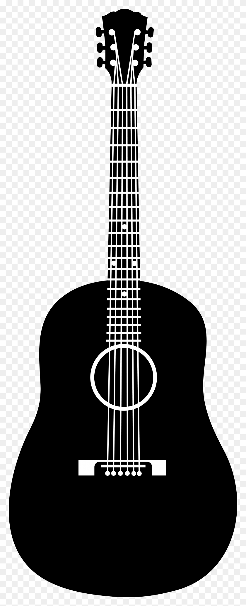 3184x8188 Гитара Черный Клипарт - Гитара Черно-Белый Клипарт