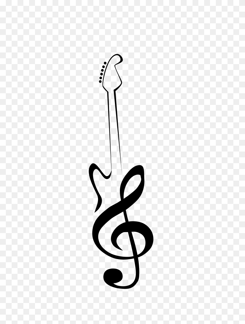 744x1052 Guitar Clef - Neck Tattoo PNG