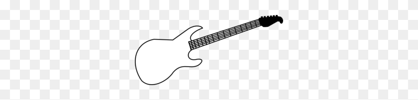298x141 Guitarra Clipart - Guitarra Blanco Y Negro Clipart