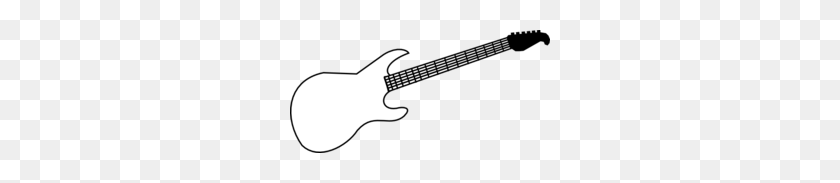 260x123 Guitar Clipart - Acoustic Guitar Clipart Black And White