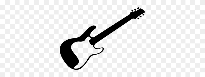 350x259 Guitar Clipart Black And White - Bass Clipart Black And White