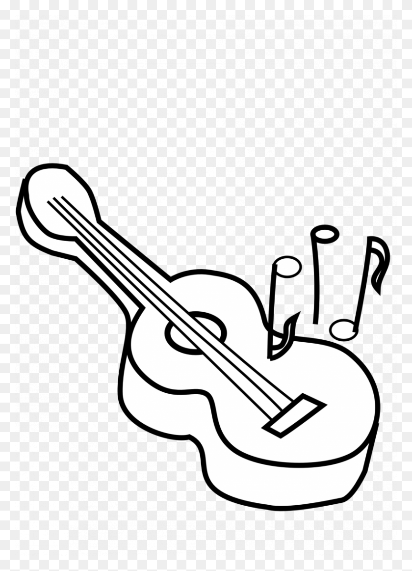 817x1156 Guitar Clipart Black And White Guitar Clipart - Violin Clipart Black And White