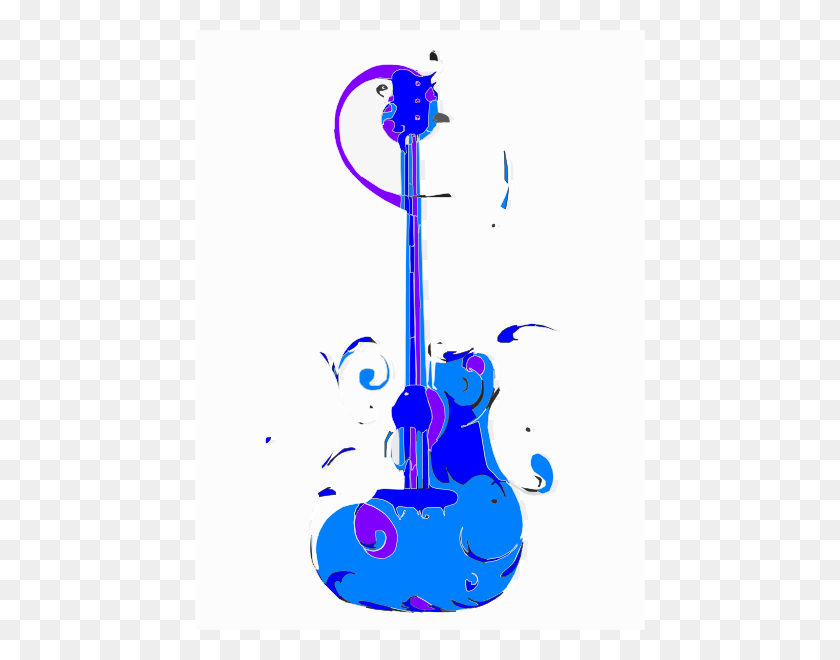 450x600 Guitar Clipart Blue Great Free Clipart, Silhouette, Coloring - Bass Guitar Clipart