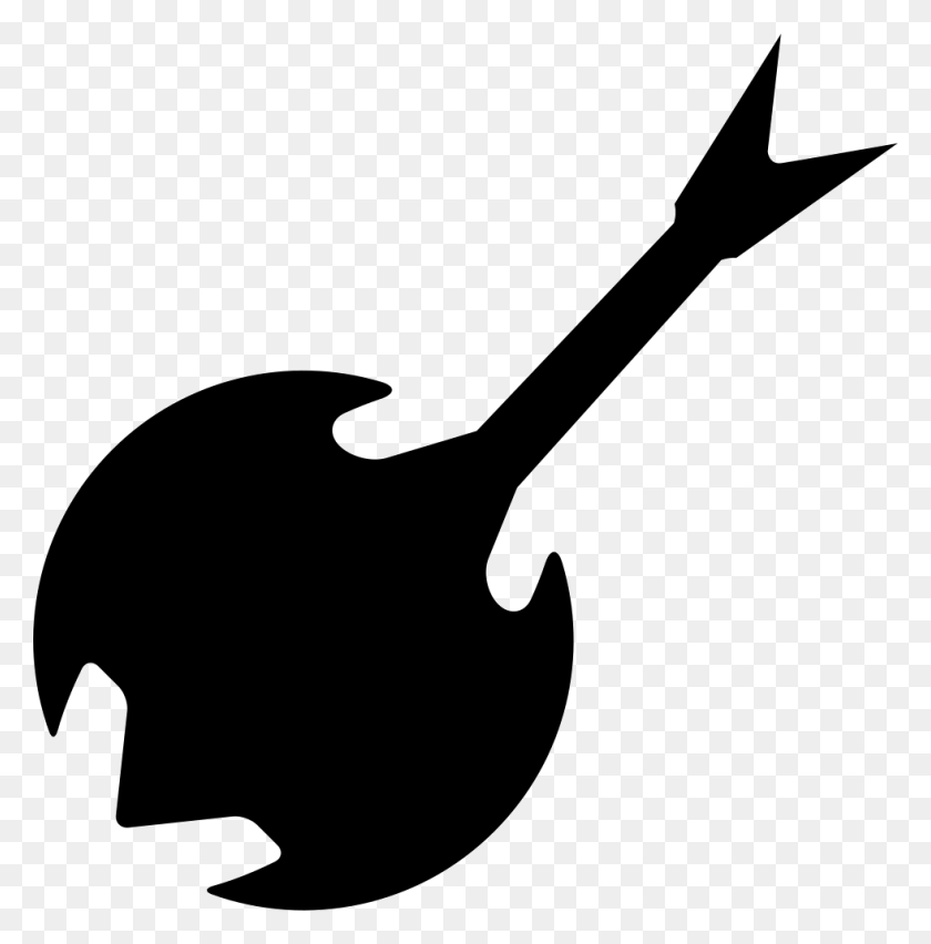 980x996 Гитара Музыкальный Инструмент Черный Силуэт Png Значок Бесплатно - Гитара Силуэт Png