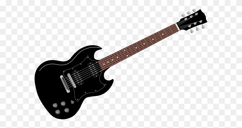 600x384 Guitar Outline Clip Art - Guitar Clipart Outline
