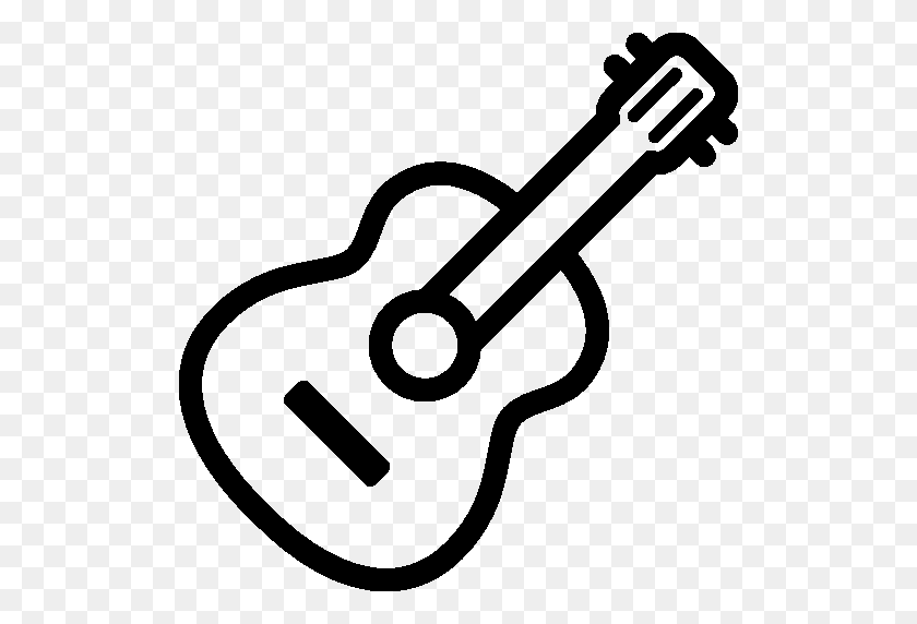 512x512 Guitar Outline Cliparts - Guitar Black And White Clipart