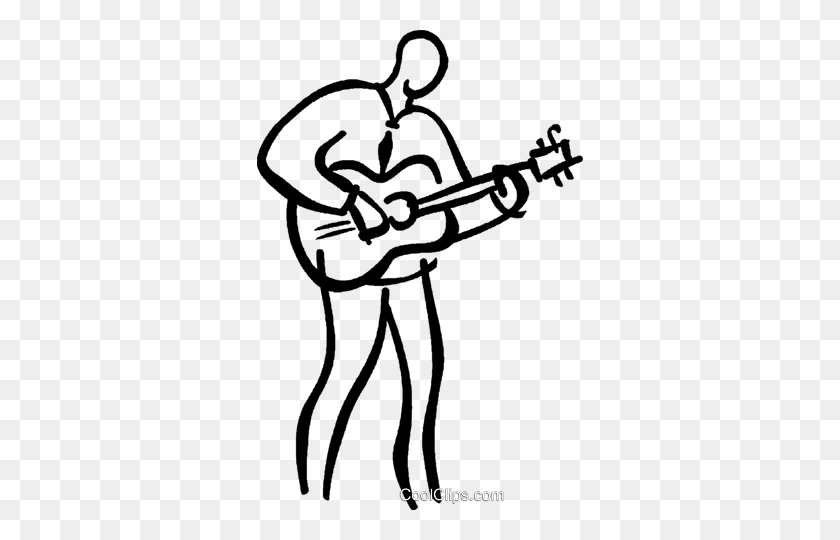 326x480 Guitar Player Royalty Free Vector Clipart Illustration - Guitar Player Clipart