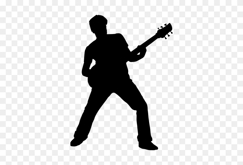 512x512 Guitarist Playing Silhouette - Guitar Silhouette PNG