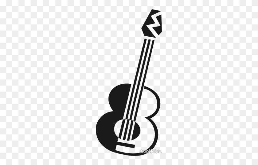 215x480 Guitarras Royalty Free Vector Clipart Illustration - Guitar Clipart Black And White