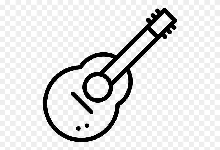 512x512 Guitars, Silhouette, Black, Shapes, Musical Instrument, Musical - Spanish Clipart Black And White