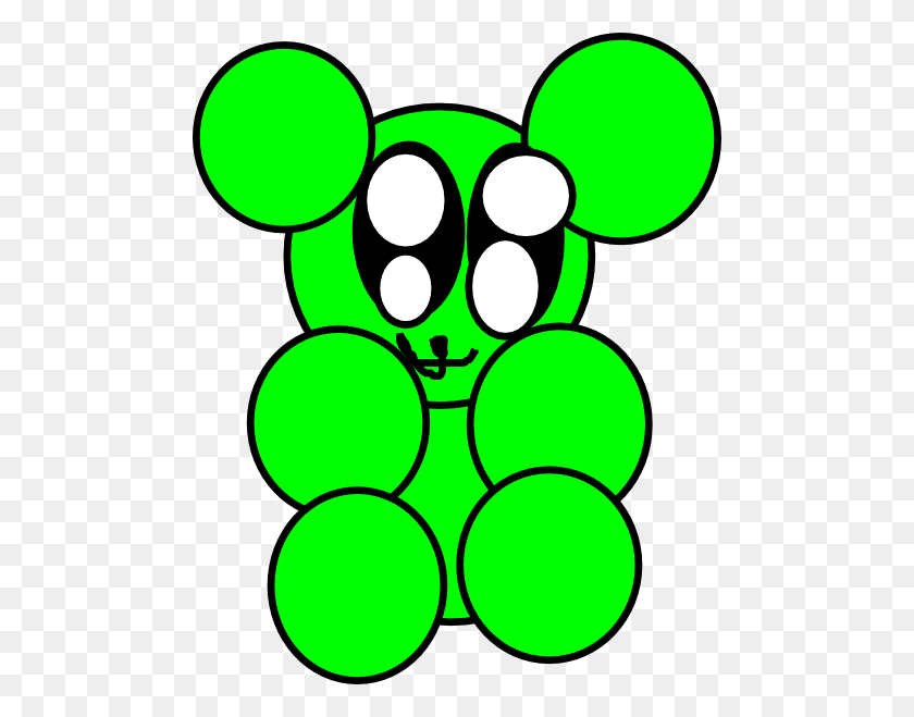 486x599 Мармеладный Медведь Зеленый Па Клипарт - Мармеладный Медведь Клипарт