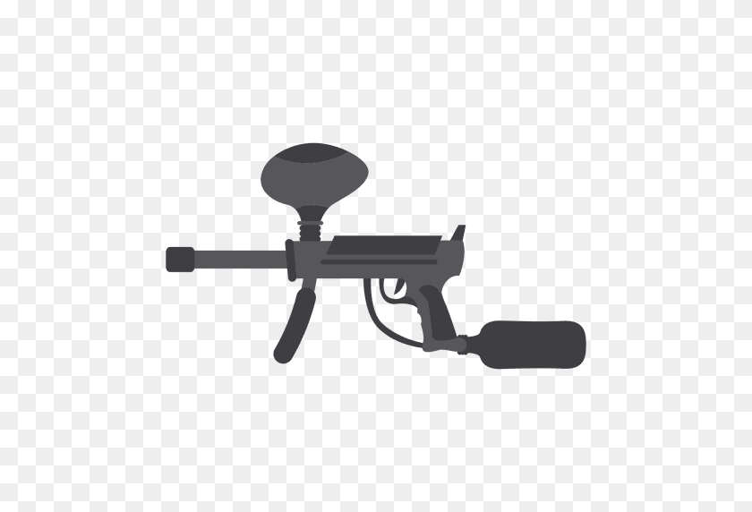 512x512 Gun Gray Silhouette - Paintball Gun PNG