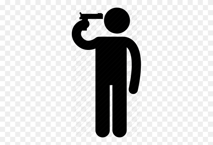 273x512 Gun, Head, Himself, Kill, Man, Pointing, Suicide Icon - Suicide PNG