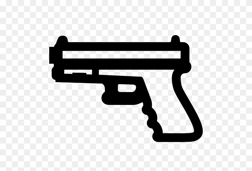 512x512 Пистолет, Полиция, Значок Дробовика В Png И Векторном Формате Бесплатно - Дробовик, Черно-Белый Клипарт