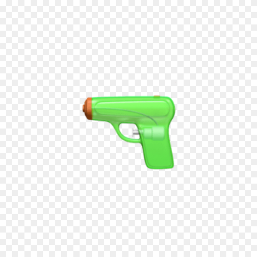 2289x2289 Pistola Pistola De Agua Emoji Iphone Armas De Color Verde - Pistola Emoji Png