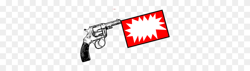 300x180 Gun With Bang Flag Clip Art - Bang Clipart