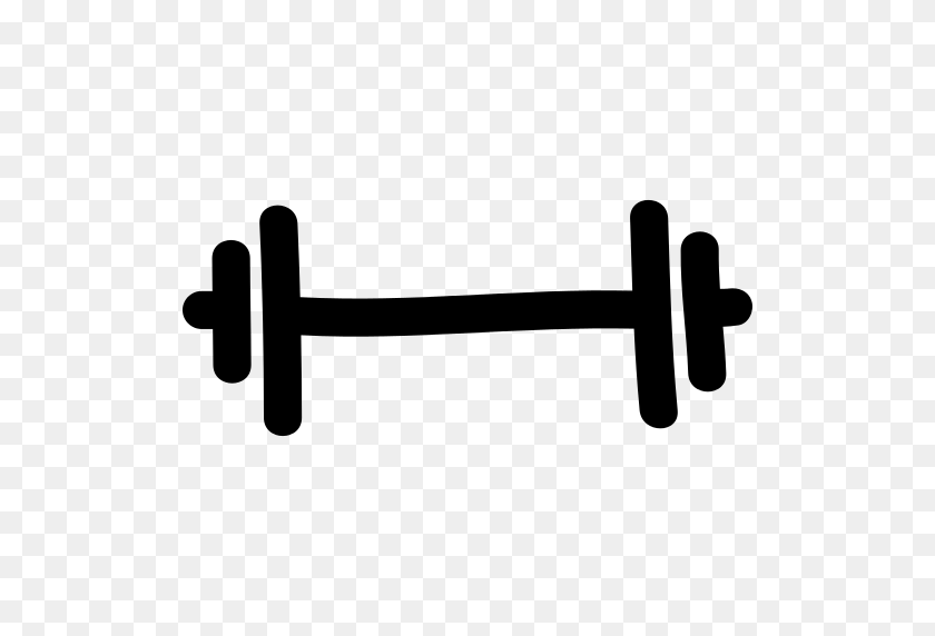 512x512 Gym Dumbbell Hand Drawn Tool Png Icon - Gym PNG