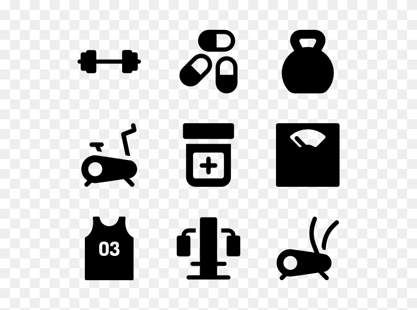 600x564 Gym Equipment Icon Packs - Fitness Icon PNG