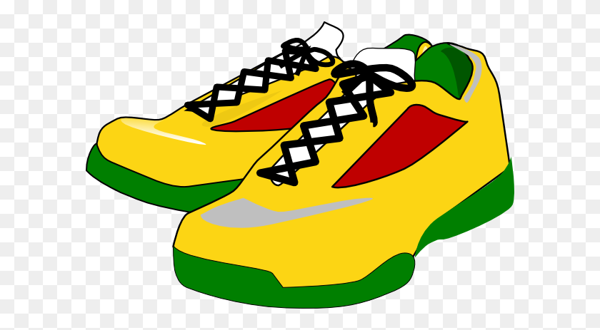 600x403 Gym Shoes Clipart Yellow Shoe - Tennis Shoes Clipart