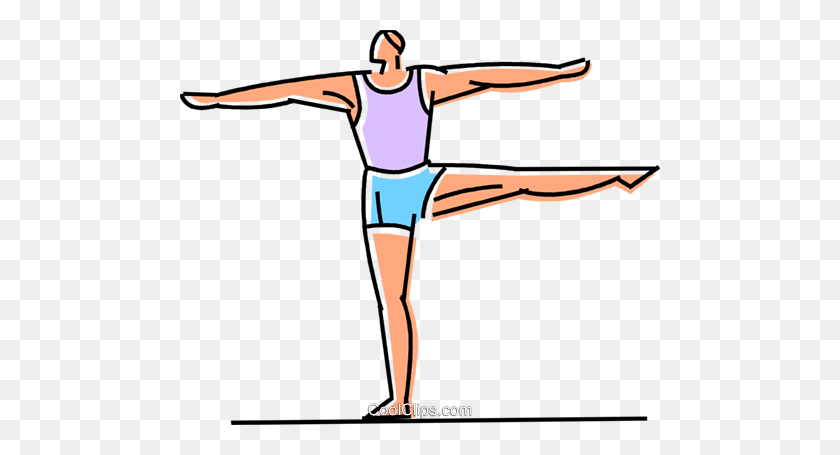 480x395 Gymnast Performing On The Balance Beam Royalty Free Vector Clip - Clipart Balance
