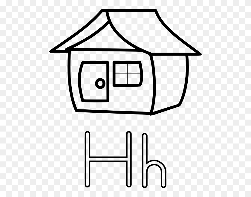 510x599 H Is For House Png, Clip Art For Web - Roof Clipart Black And White