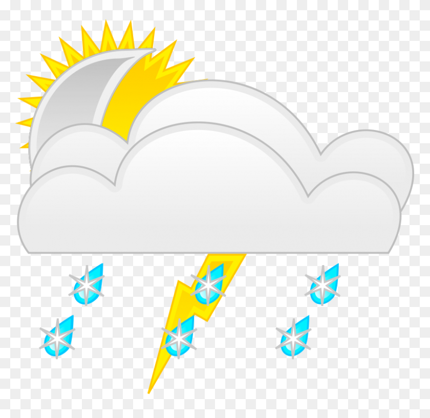 800x777 Hail And Rain Weather Symbol Clip Art - Sleet Clipart