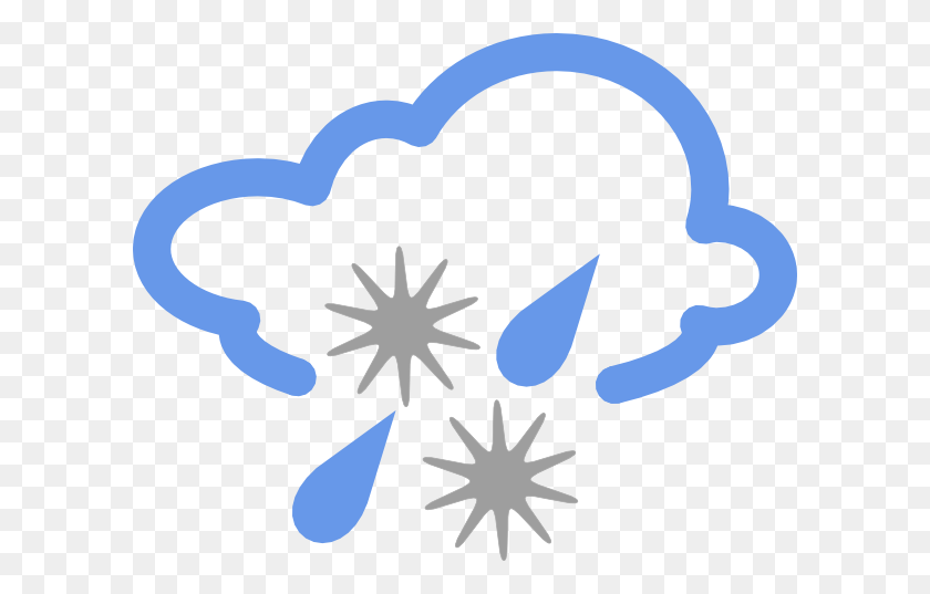 600x477 Hail And Rain Weather Symbol Clip Art Free Vector - Rain Clipart Free