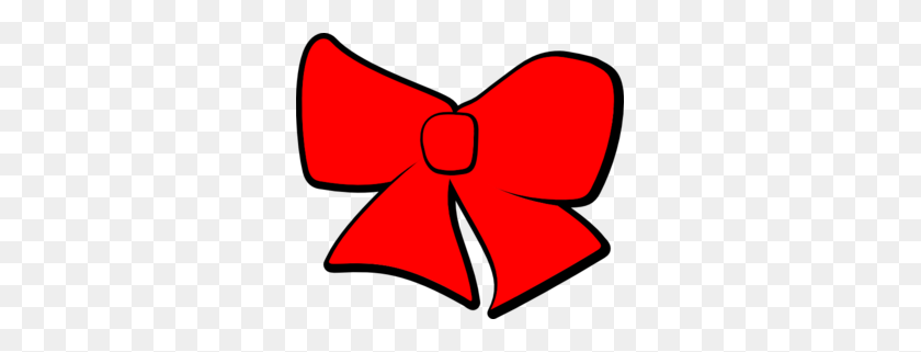 299x261 Hair Bow Red Clip Art - Red Bow Clipart