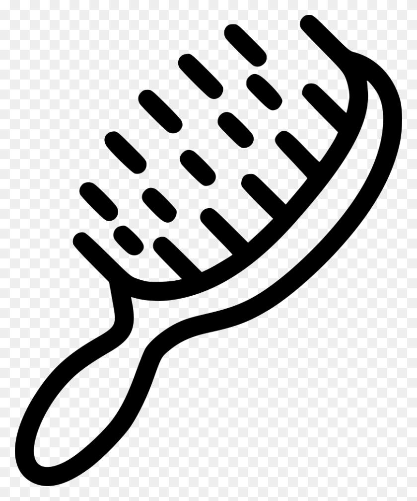 806x980 Hair Brush Png Icon Free Download - Hairbrush Clipart Black And White