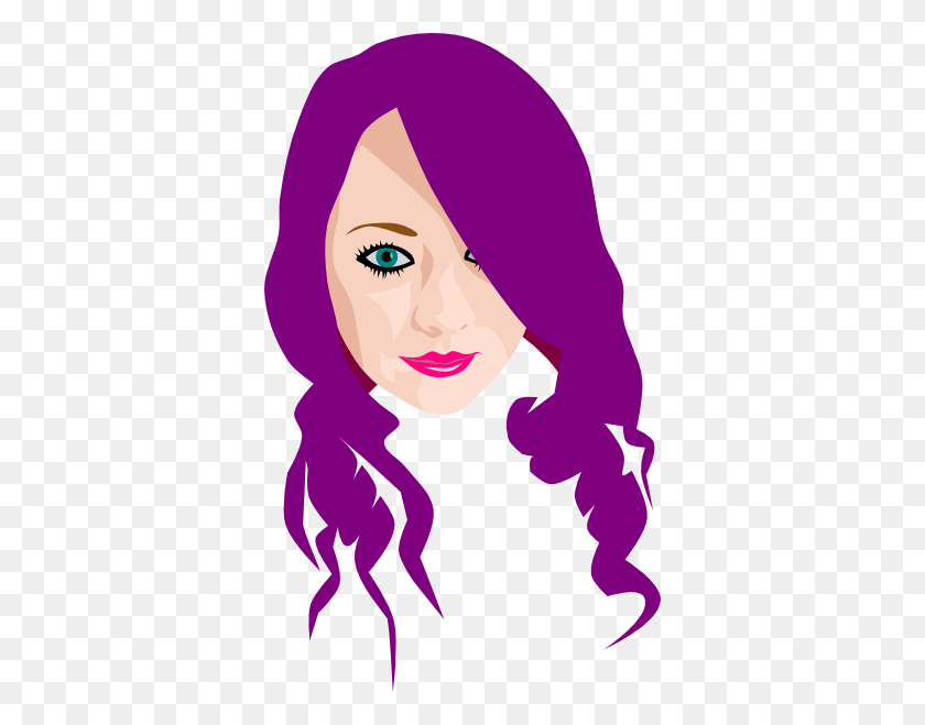 360x599 Hair Clipart Purple - Cosmetology Clipart