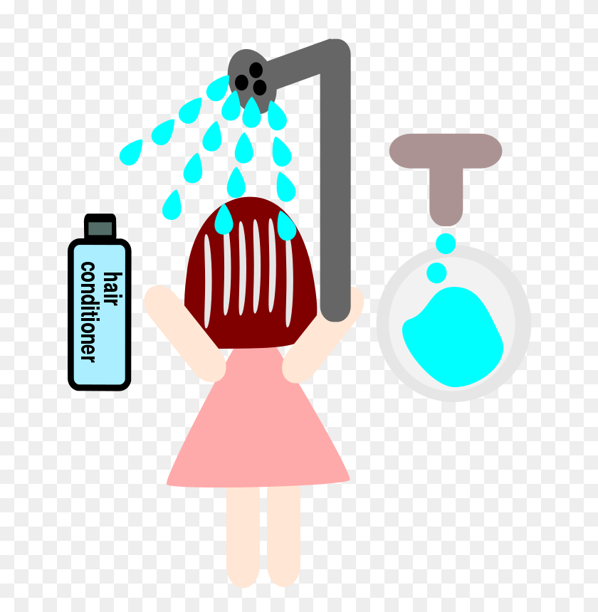 661x800 Hair Conditioner Shower Clipart, Explore Pictures - Washing Hair Clipart